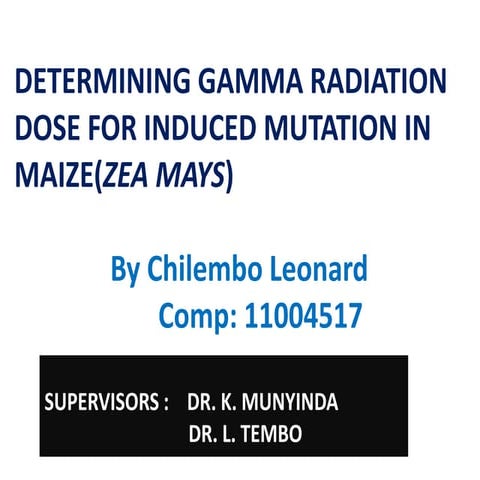 Determining gamma radiation dose......Leonard