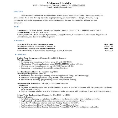 Mohammed Abdalla Resume