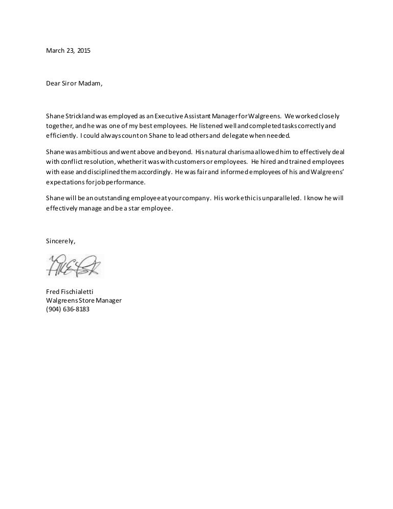 Walgreens_Letter Of 3 24 15