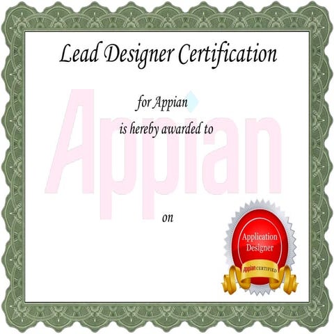 Lead Designer Certificate | PPT