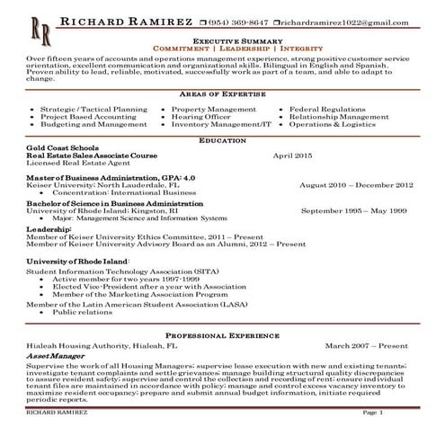 Richard Ramirez Resume 1132015 | PDF