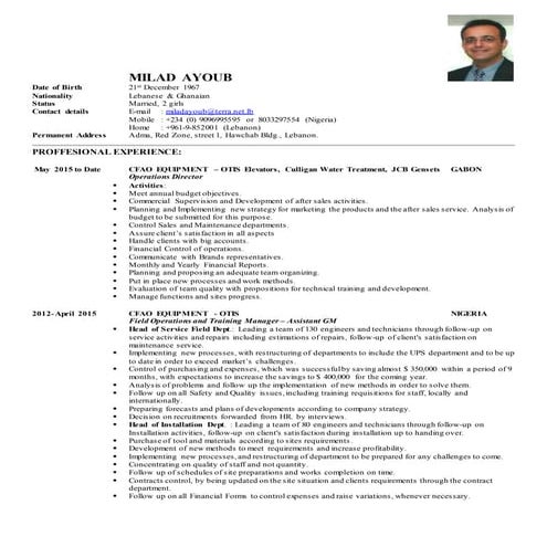 CV- Milad Ayoub 2015