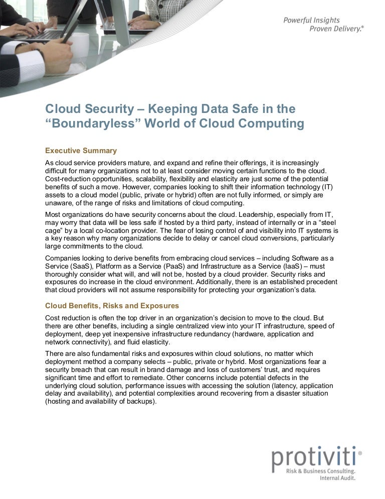 CloudSecurityKeepingDataSafeProtiviti white paper