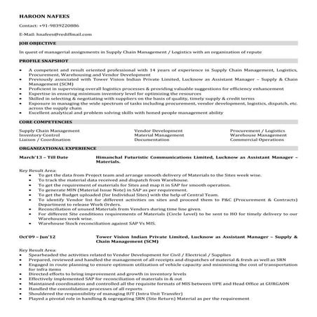 Resume Haroon Nafees UP