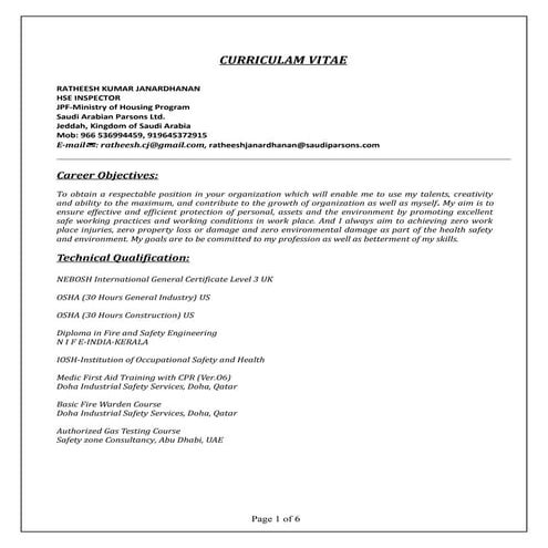 HSE Manager CV | PDF