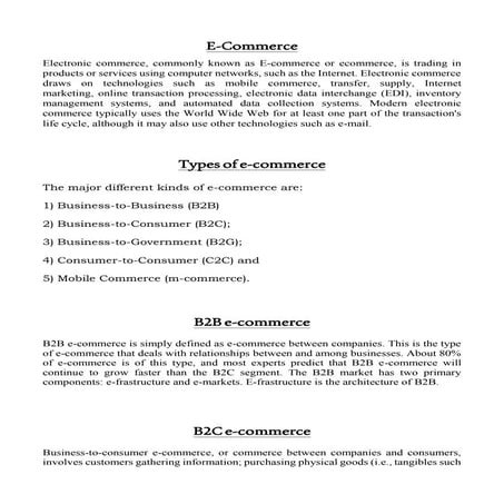 E-commerce