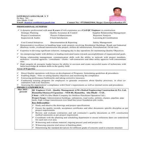 Resume-Civil - QC Engineer - Gowrijayashankar