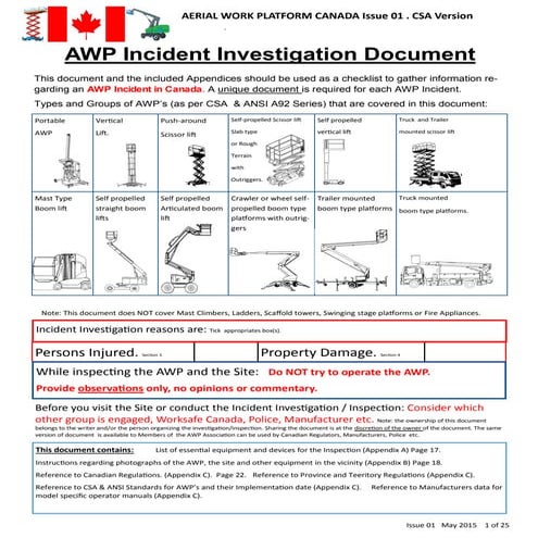 Guidance Document EWPs with Outriggers on Inclines NEW - Nov 2015 | PDF