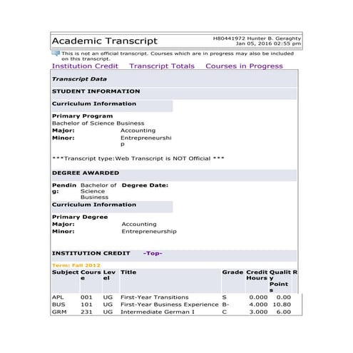 Hunter Geraghty Unofficial Transcript