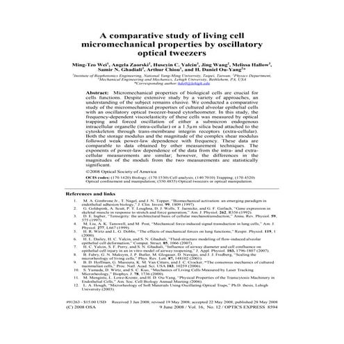 A comparative study of living cell micromechanical properties by oscillatory ...