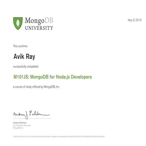 Mongodb Certificate | PDF