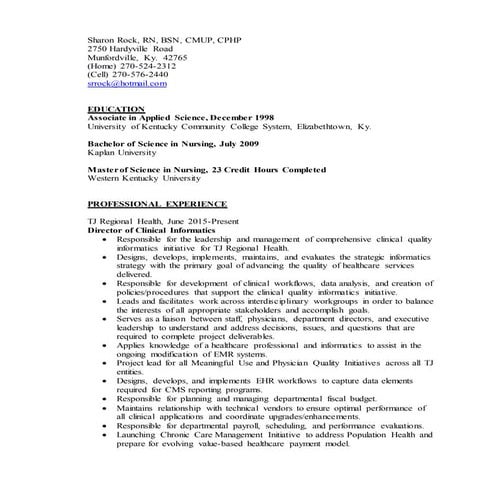 Resume - Sharon 5-10-16