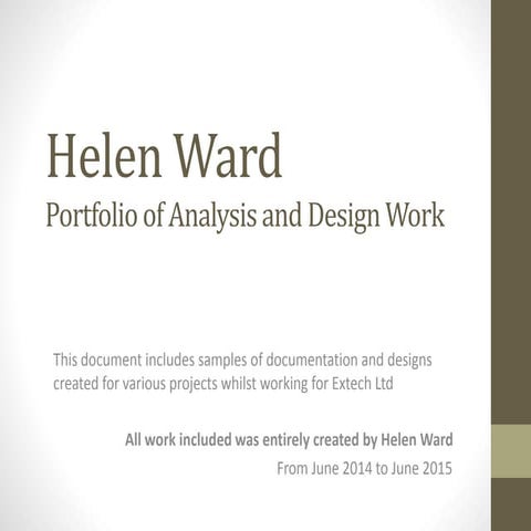 Portfolio of Analysis and Design Work