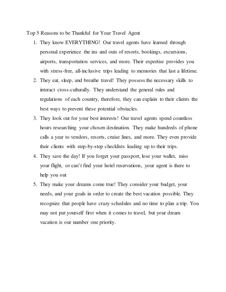 Travel agent essay image