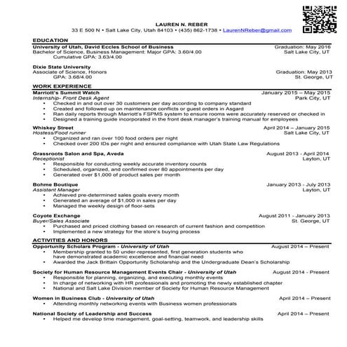 Lauren Reber Resume