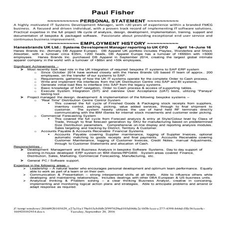 CV_Systems Development Manager_v1_exc. Contact Details