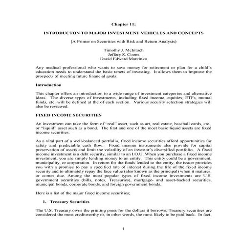 Investment Concepts MARCINKO