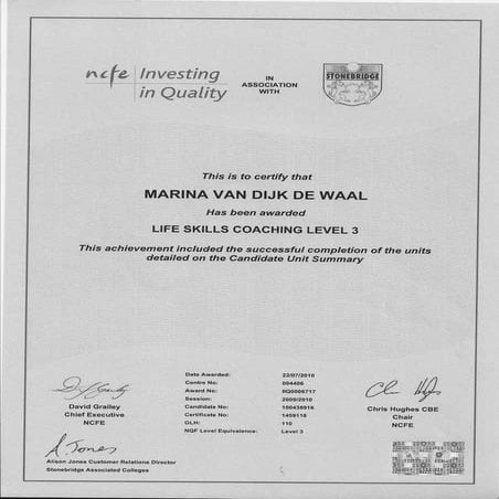 NCFE Life Skills Coaching Level 3