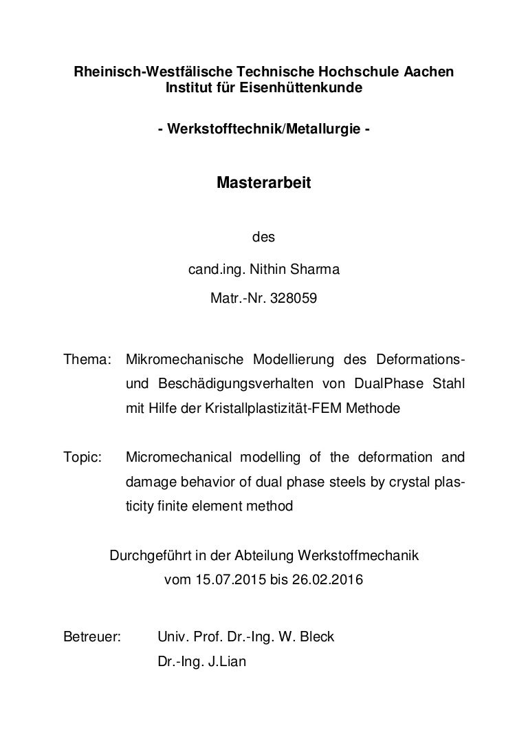 Master thesis agreement