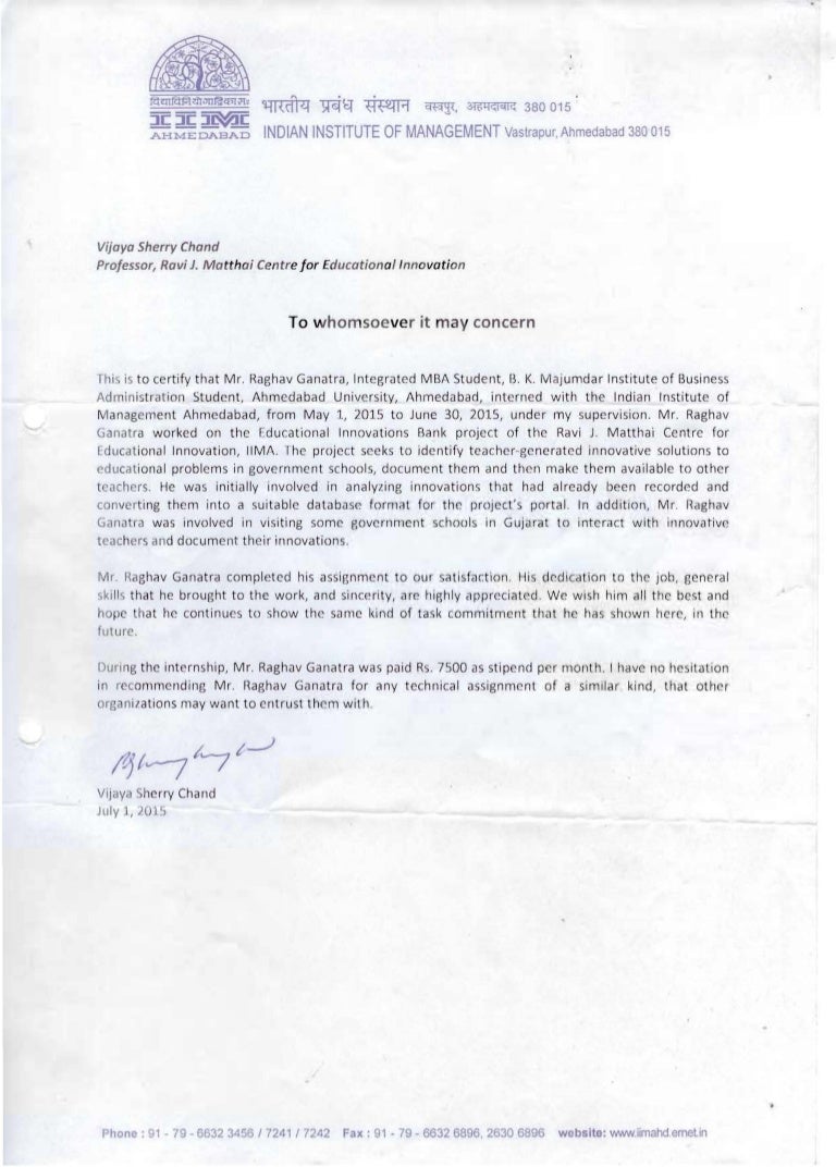 Recommendation Letter IIM A recommendation-letter-iim-a
