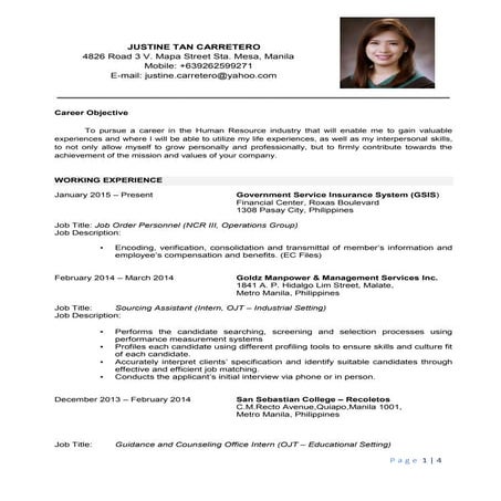 JUSTINE TAN CARRETERO RESUME