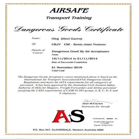 AIRSAFE cert | PDF