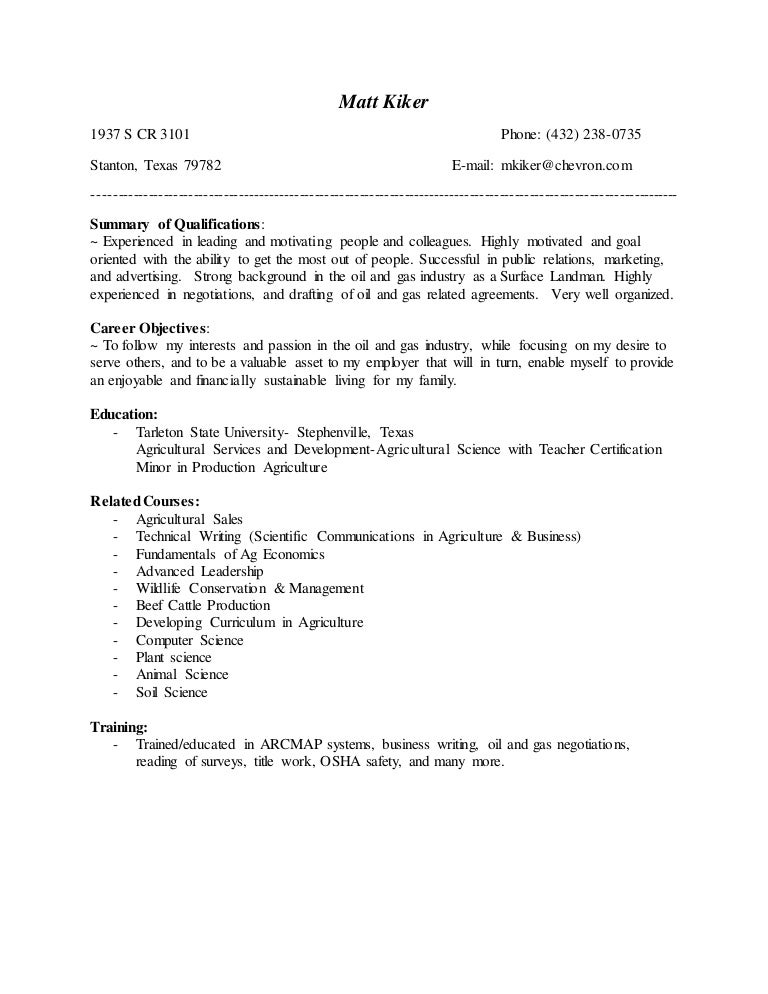 resumes for oil and gas industry