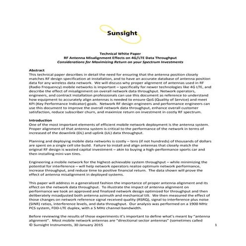 Antenna Alignment vs Throughput Final_013015v2