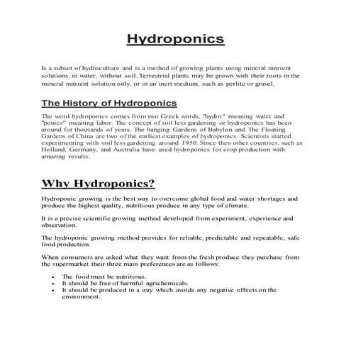 Landscape - Hydroponics 