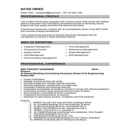 Saed Obied Resume
