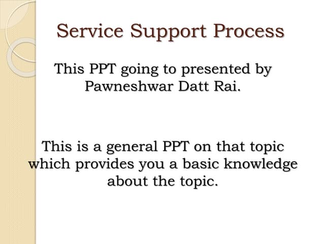 Service Support Process PPT