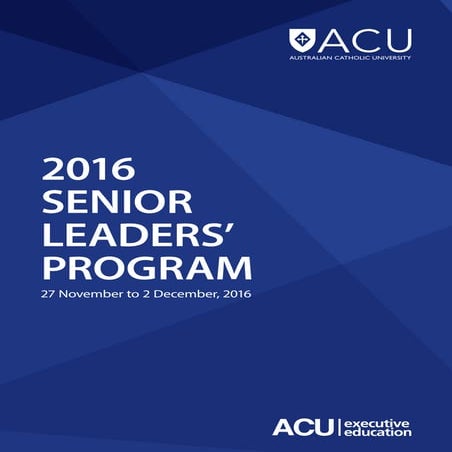 ACU - Senior Leaders' Program Brochure