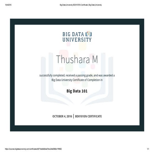 Big Data University BD0101EN Certificate _ Big Data University
