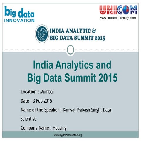 India Analytics and Big Data Summit 2015