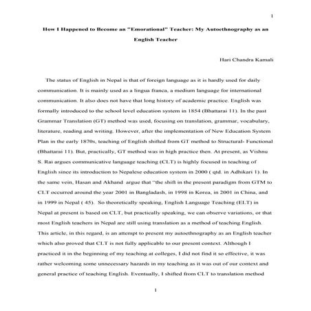 An auto/ethnography research proposal | PPTX