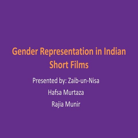 Gender Representation in Indian short films