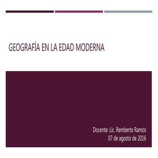 0 geografía en la edad moderna