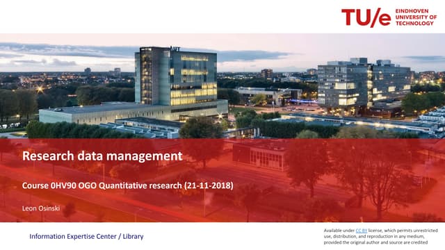 Research data management: course OGO Quantitative research (21-11-2018)