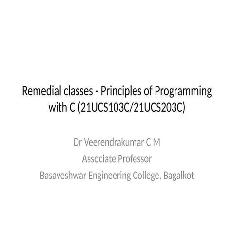 Comprehensive Introduction to Programming Principles Using C Language ...