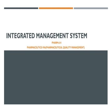 INTEGRATED MANAGEMENT SYSTEM IMS