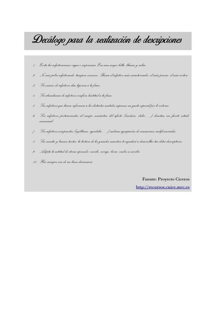 Decálogo para la realización de des...