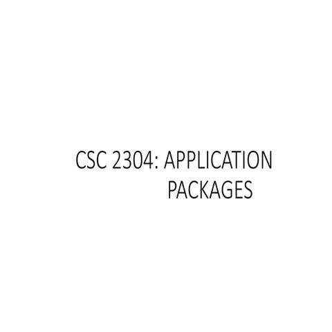 Application Packages
