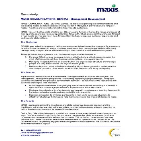 Maxis management development