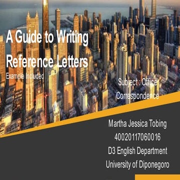 A Guide to Writing Reference Letters by Martha Jessica