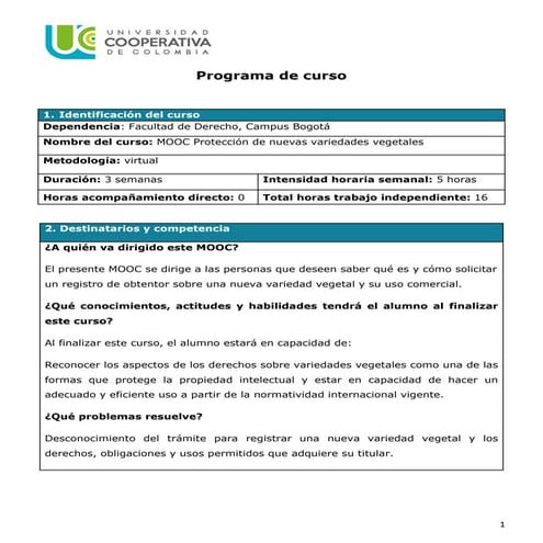 Programa curso - MOOC Variedades Vegetales