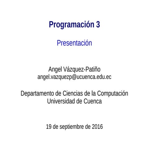 Programación 3: presentación