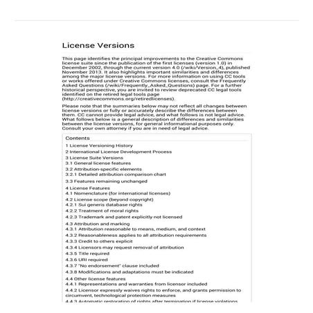 License versions   creative commons