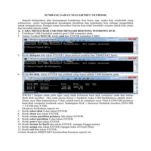 0 sumbang saran manajemen netbook