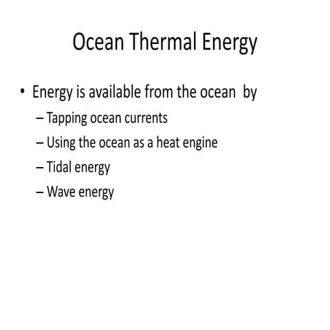 Ocean Thermal Energy Conversion (OTEC) | PPTX
