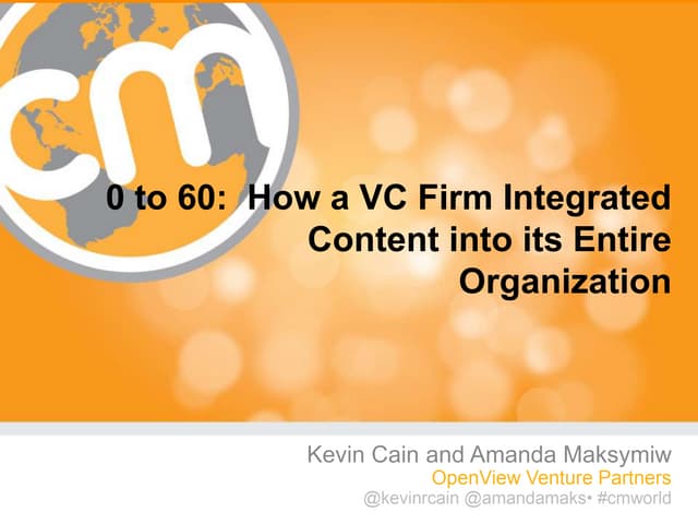 VC Marketing: How a VC Integrated Content Marketing into its Entire Organization